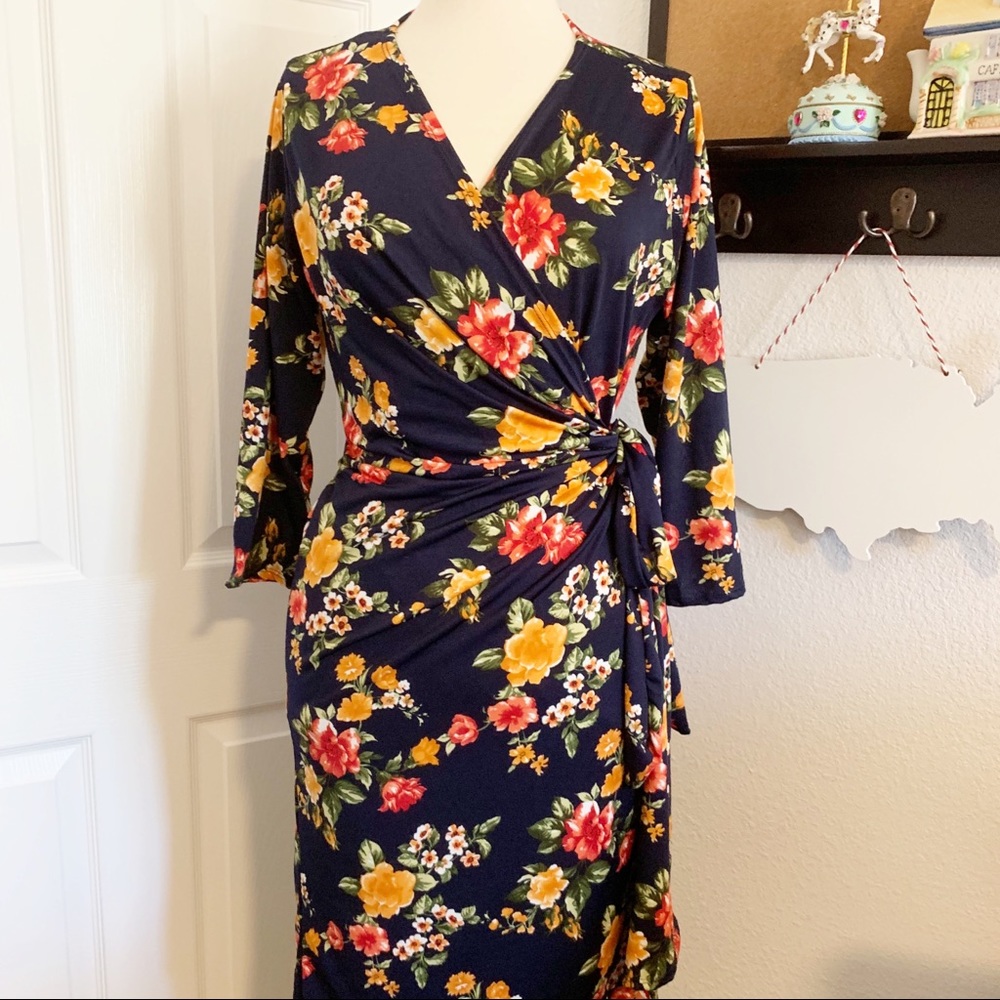 SOLD Floral Wrap Dress